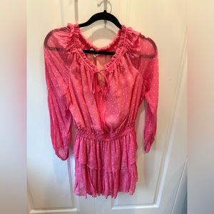 Love Shack Fancy Pink Dot Dress